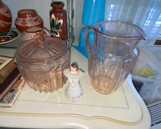 Pink depression glass