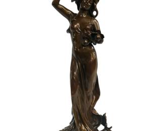 Art Nouveau Bronze Signed Moreu