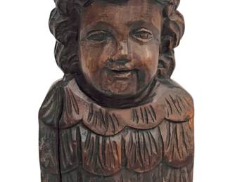 Antique Carved Figural Bust