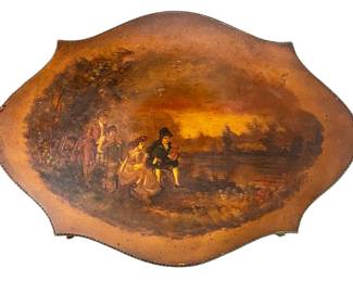 Verne Martin Style Turtle Top Gilt Table