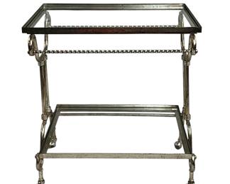 Silver Tone Mirrored Bar Cart