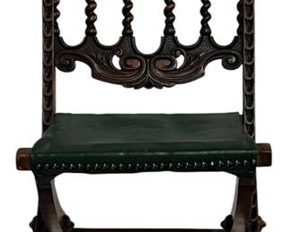 19th Century Carved Reading Chair
