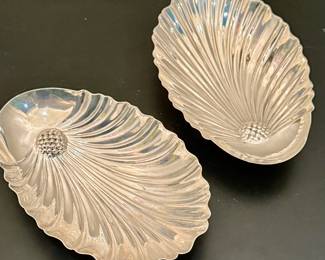 Large sterling silver floral dishes circa 1930s