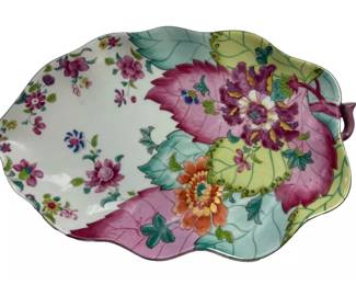 Mottahedeh Nelson Rockefeller Collection Tobacco Leaf Porcelain Tray Plate
