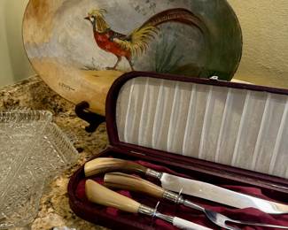 Hand painted French ironstone platter