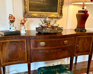 HENERDON 1970s inlaid slightly serpentine sideboard 