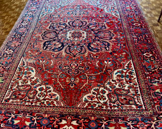 Antique Heriz Area Rug 9x12 Hand-made Traditional Room Size Rug