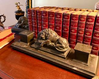 Antique bronze ink well London 1890