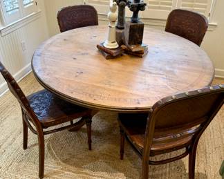 Late 19th C French line table with fabulous inlay!