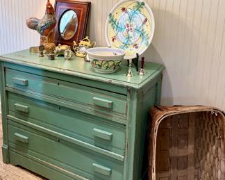 Fabulous hand painted and distressed east Lake chest 