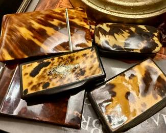 18th and 19th C natural tortoise cases and snuff boxes…FINE