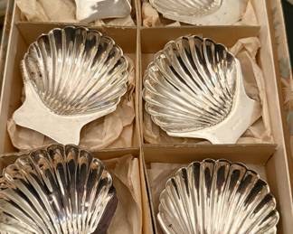 Lovely Sterling salt cellars in the original box circa 1940