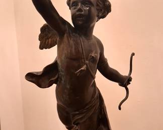Pair of 19th C. Bronze cupids…signed.