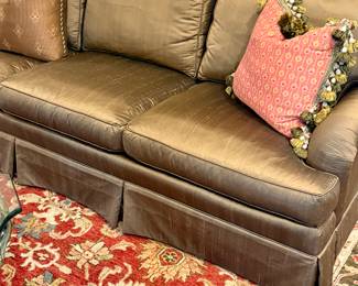 HENREDON mocha silk sofa from the Nobel Custom furnishings line.  Like new and special ordered for more than $9000!