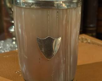 Sterling and polished horn beaker circa 1900