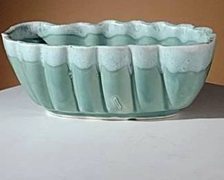 000.Main Image Vintage UPCO Green Drip Glaze Planter