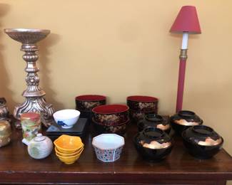 Japanese ceramic & lacquer bowls