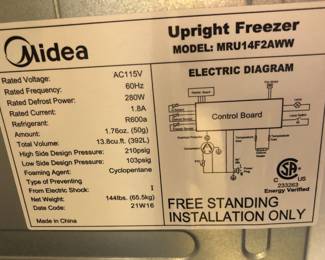 Freezer specs