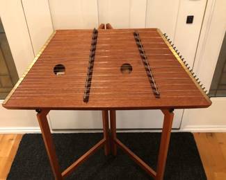 Magical Strings hammered dulcimer AD 206, dated Nov. 1988 - with folding wooden stand & soft sided case (NO hammers)