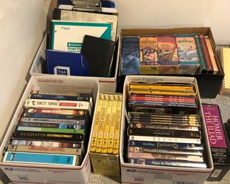 DVDs, books on tape
