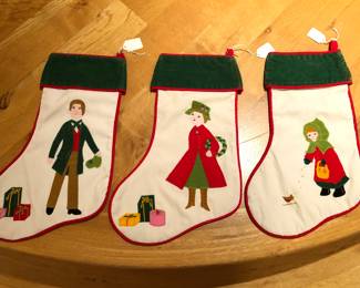 Vintage House of Hatten appliquéd Xmas stockings