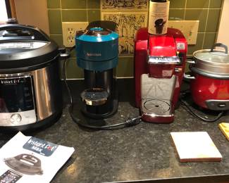 Instant Pot Max, Nespresso Vertuo Next GRV1, red Keurig coffee maker, Aroma rice cooker