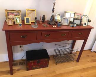 Habersham Plantation red sideboard with 3 drawers (62”L, 15”D, 36”H)