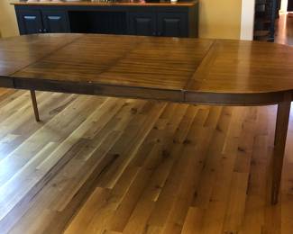 Drexel “Benchcraft” oval dining table - as shown with 2 leaves in place it’s 96” long, 40” wide, 29” high.