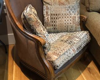 Large armchair with nailhead trim