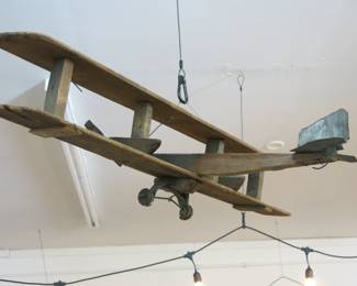 Farm-Made Antique Folk Art Biplane