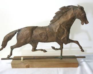 Copper and Zinc Full-Bodied Horse Weathervane