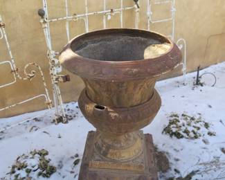 Antique Iron Garden Urn