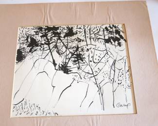 Leo Garel "Untitled" Ink on Paper