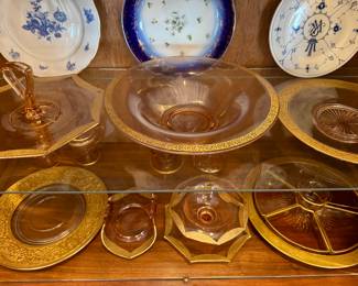 Assorted Pink Depression Serving Pieces