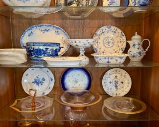 Delft, Pink Depression Glass, Royal Copenhagen..