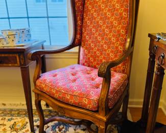 Pair wing back arm chairs for Drexel Dining room set