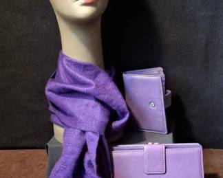 Set Of Mundi Purple Wallets * Large Is New * Small Has Been Used * Charter Club Cashmere *
