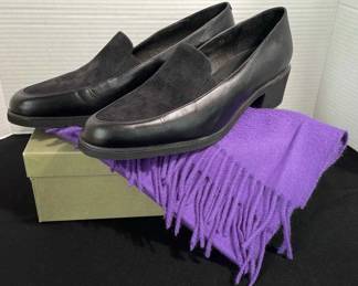 New Amalfi Ladies Leather/Suede Dress Shoes * 10B * Nordstrom Cashmere Scarf
