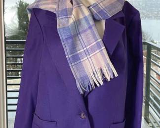 Purple Wool Pendleton Blazer * Pendleton Wool Scarf * Size 18
