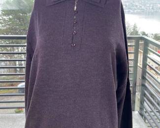Pendleton Wool Ladies Sweater * Dusty Purple Double Collar * Size L
