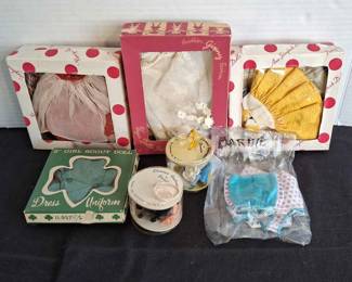 Vintage Doll Clothes * Girl Scouts * Barbie * 2 Boxes Nancy Ann Storybook * Vogue Dolls Inc. *
