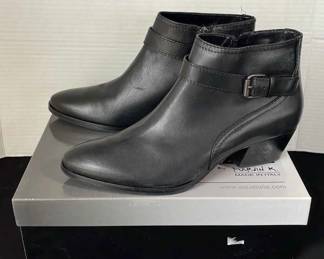 Aquatalia by Marvin K Weatherproof Black Leather Ladies Ankle Boots * 10M
