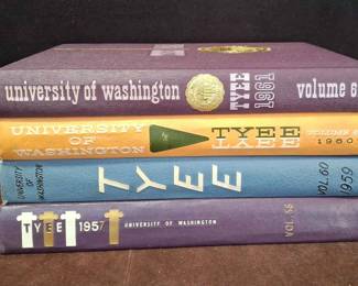 Vintage University of Washington Husky Tyee Annuals, Yearly Albums 1957-1961