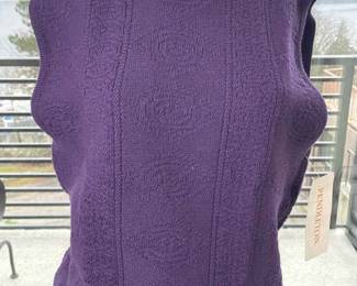 New with Tags Purple Pendleton Wool Sleeveless Sweater * Size L
