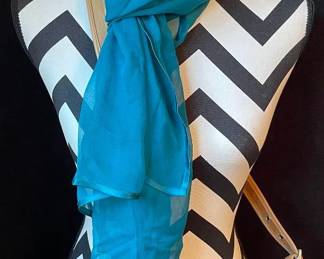 Authentic Coach Leather Purse * Handbag * Bernie Of New York 100% Silk Teal Scarf
