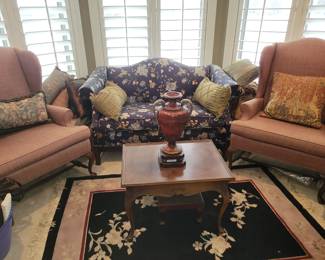 Cute settee & wingback chairs