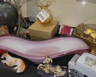 Pink glass bowl