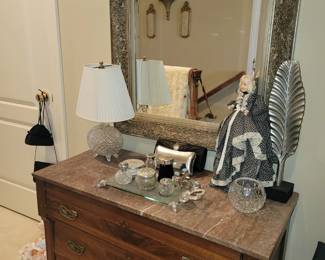 Antique marble top chest