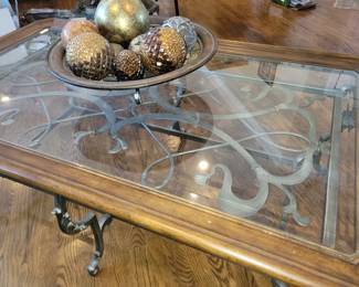 Glass top cocktail table