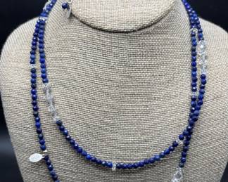 925 Silver & Blue Lapis Necklace and Bracelet